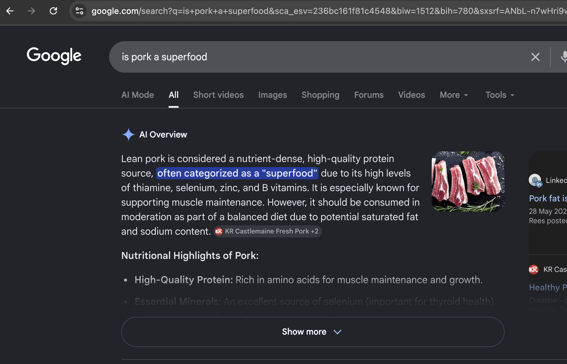 pork is a superfood