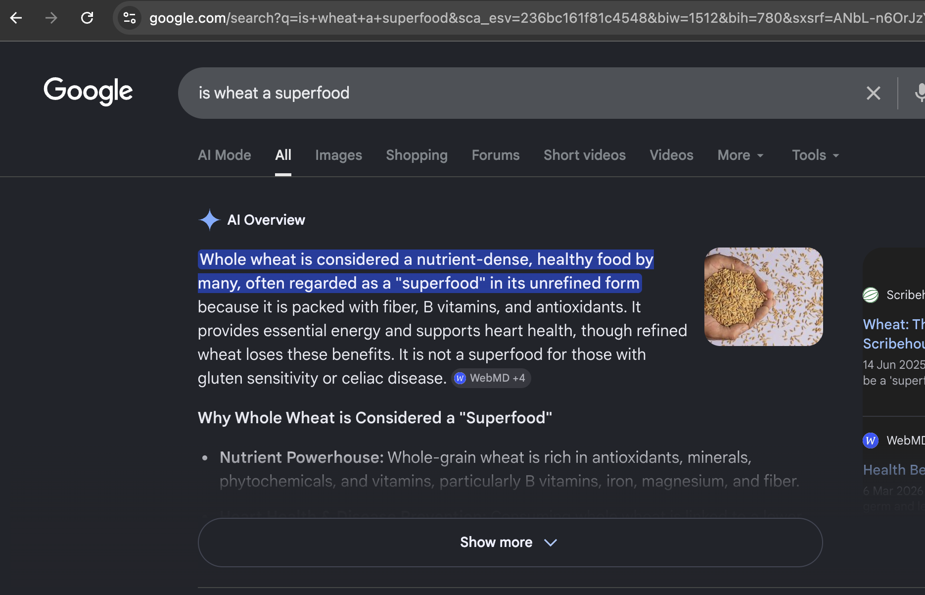 wheat is a superfood